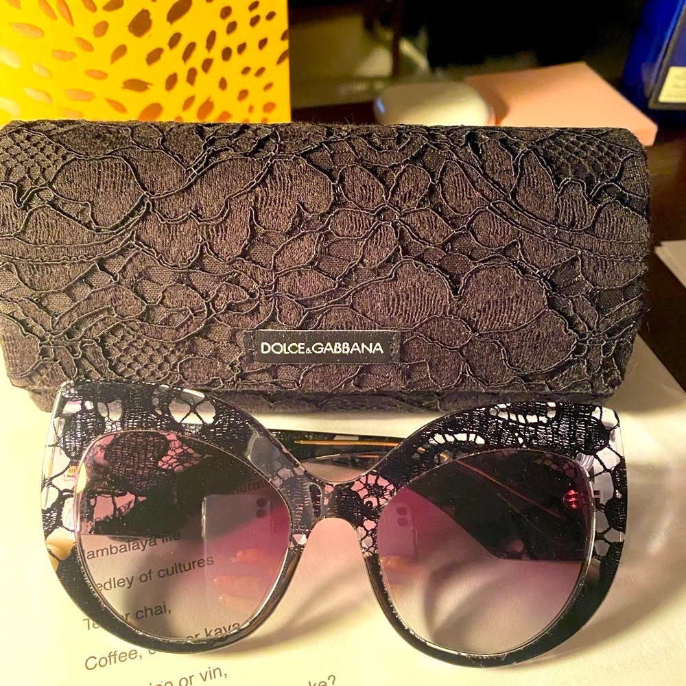 Dolce & Gabbana Black Lace Sunglasses